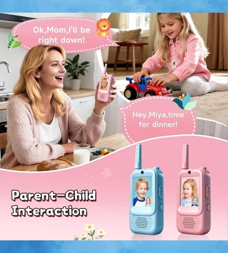 Video Walkie Talkie Ricaricabili Bambini Videochiamata Foto Effetti Vocali