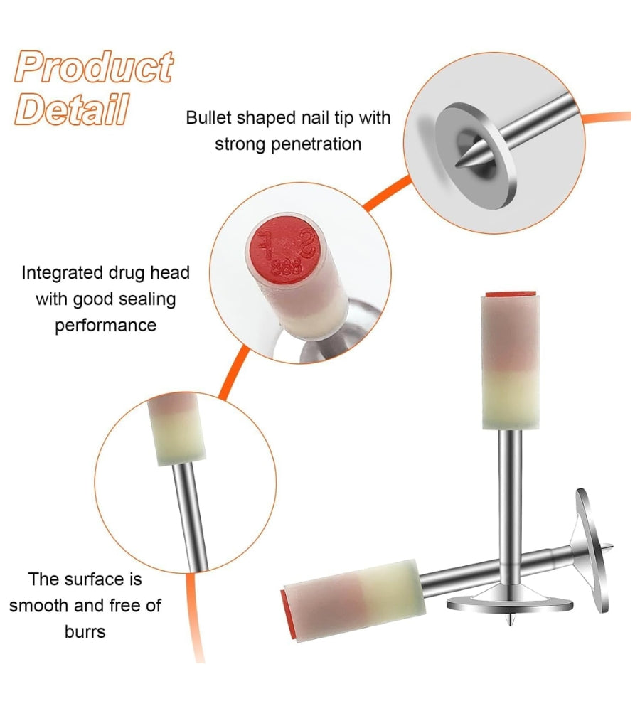Chiodi Per Pistola Sparachiodi 100pz Rivetti Acciaio da 7,3 mm Cemento Ferro