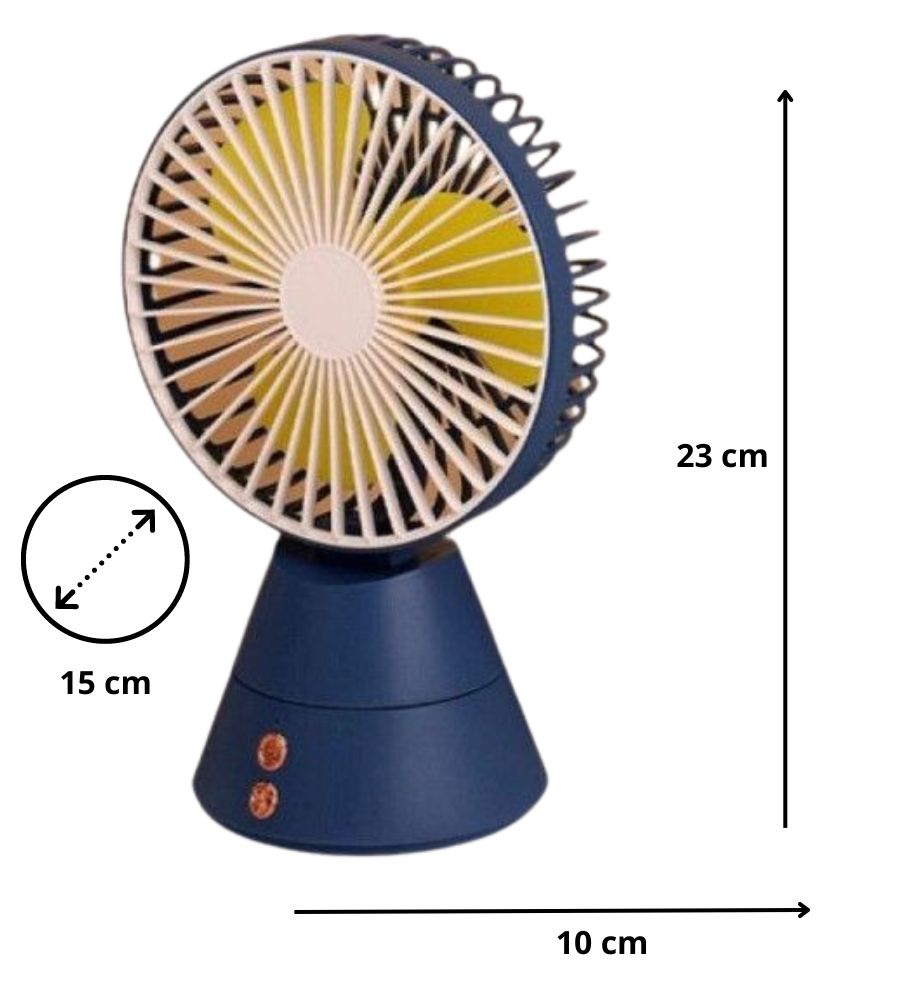 Ventilatore da Tavolo Portatile con Batteria Ricaricabile Luce Led usb