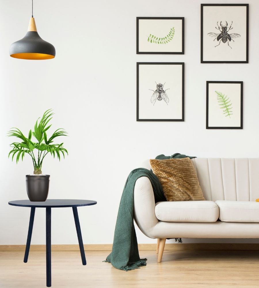 Tavolino Salotto Basso Tavolo Rotondo Soggiorno Camera Ufficio 38x38 H39 cm Nero