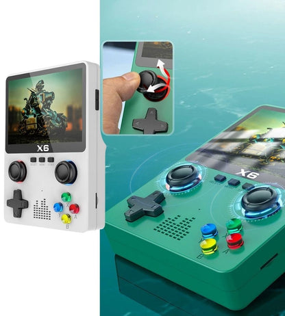 Console Portatile X6 Retro Game con 1000 Giochi Memoria Espandibile Display 3,5"