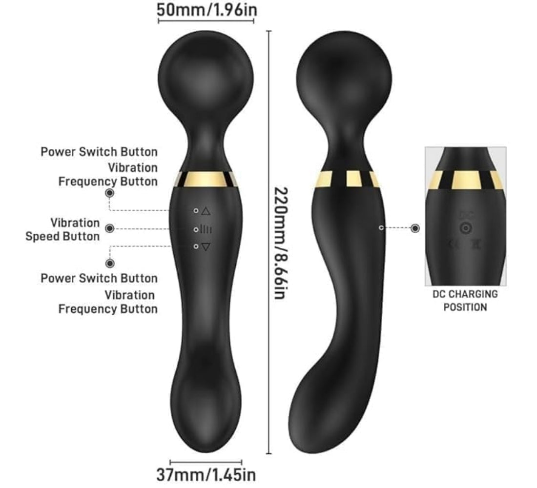 Massaggiatore Portatile Senza Fili Impermeabile USB 20 Modi Vibrazione 8 Speed