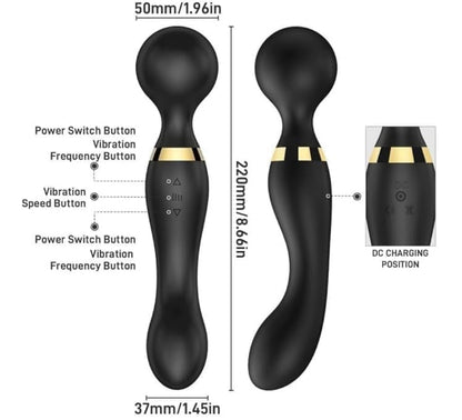 Massaggiatore Portatile Senza Fili Impermeabile USB 20 Modi Vibrazione 8 Speed