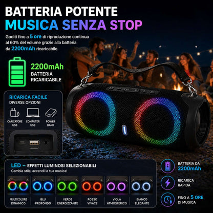 Speaker Cassa Bluetooth Altoparlante Waterproof WiFi USB Portatile CH6