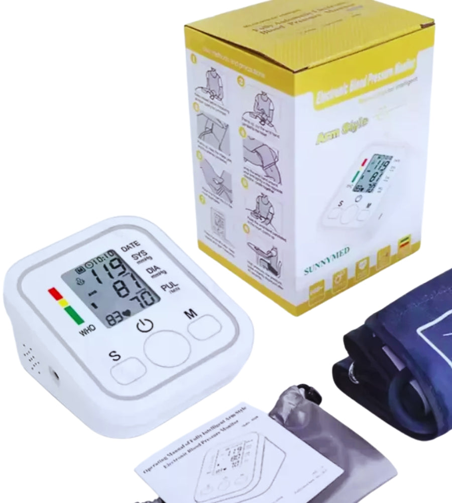 Misuratore di Pressione da Polso Automatico Sfigmomanometro da Braccio Batterie