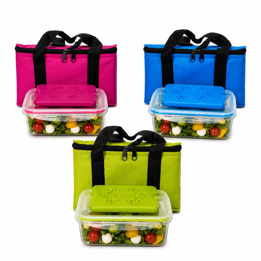 Borsa Termica con Contenitore Ermetico 1Lt e Freezerino Borsa Frigo Porta Pranzo