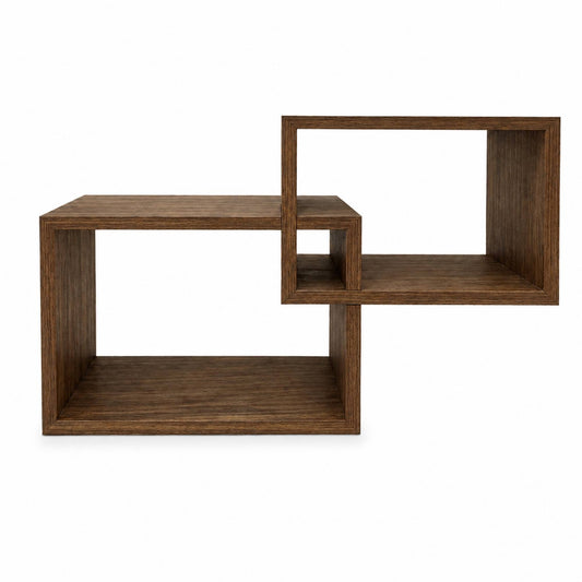 Set 2 Mensole Rettangolari da Parete in Legno Arredo Casa 2 Misure Noce