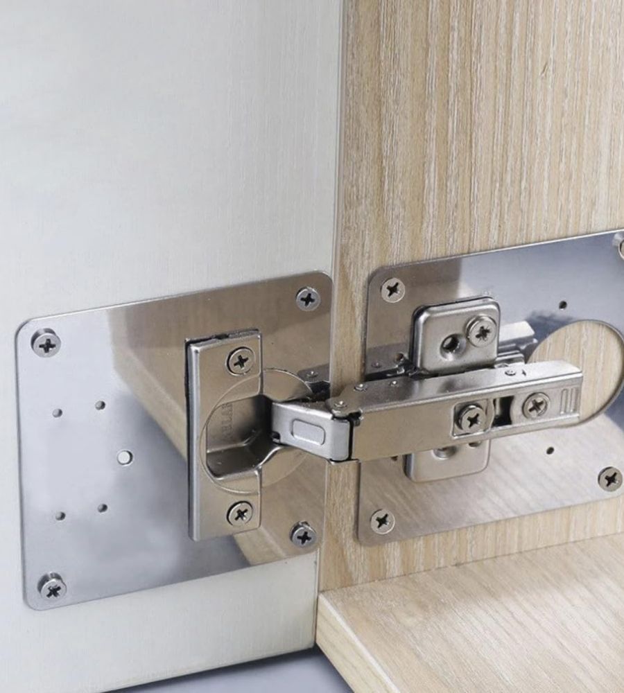 Piastra Di Riparazione per Cerniere Porte Pensili in Acciaio Inossidabile 4 pz