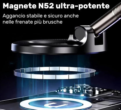 Supporto Telefono Auto Porta Cellulare Magnetico Forte Regolabile 360° Cruscotto