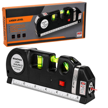 Livella Laser con Metro a Nastro 250 cm Misuratore Linee Multifunzione