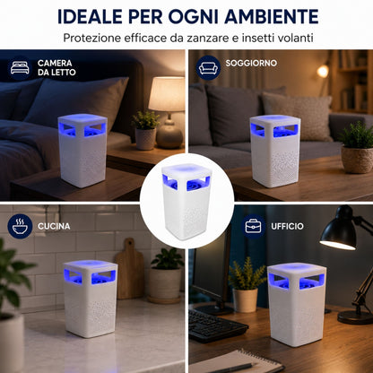 Lampada Antizanzare UV USB Aspirazione Silenziosa Trappola Insetti Casa Ufficio