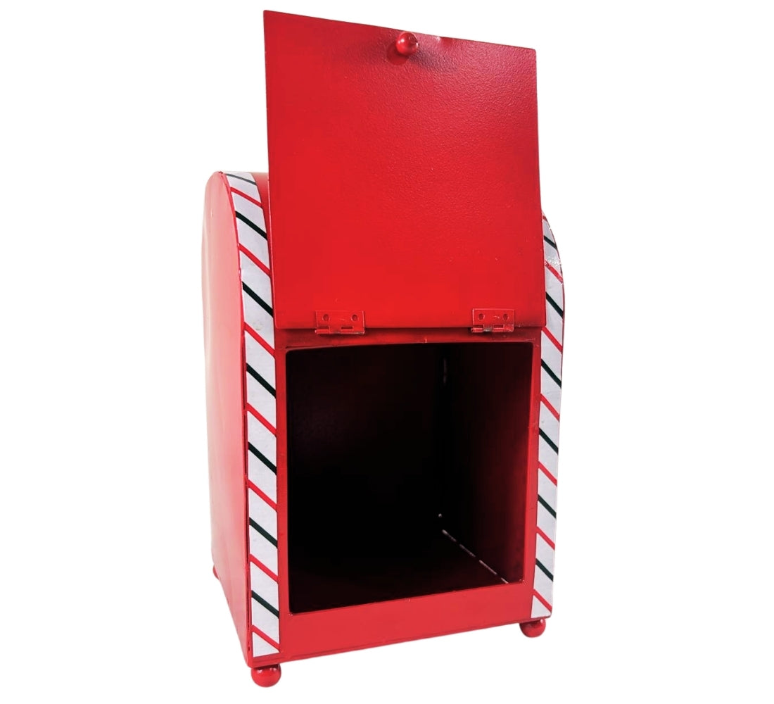 Cassetta Lettere di Babbo Natale Buca Postale Natalizia Metallo Apertura 20x14cm