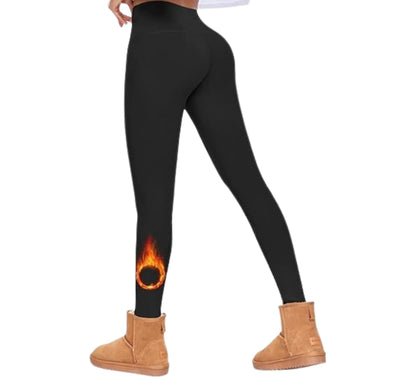 Leggings Donna Coprente Interno in Pelliccia Pantalone Invernale Termico Nero