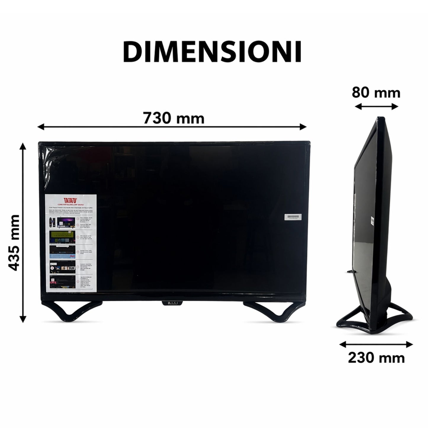 Tv Smart 32" AIXI Televisore LED HD Ready WiFi BT Dvbt-2 WebOS Hub HDMI USB