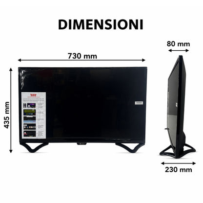 Tv Smart 32" AIXI Televisore LED HD Ready WiFi BT Dvbt-2 WebOS Hub HDMI USB