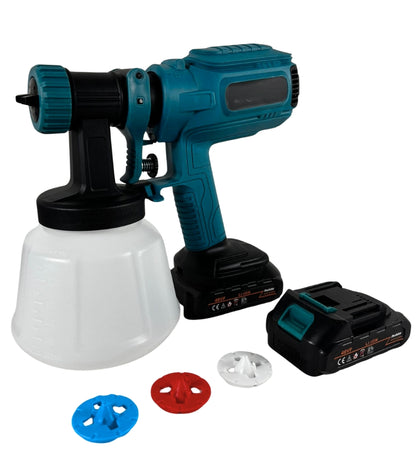 Pistola a Spruzzo Elettrica per Vernice Doppia Batteria 48V Serbatoio 1200ML