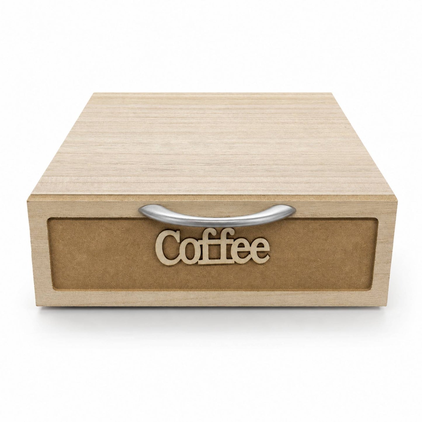 Cassetto Porta Cialde e Capsule Caffè 3 Scomparti Legno Chiaro 30x30x10 cm
