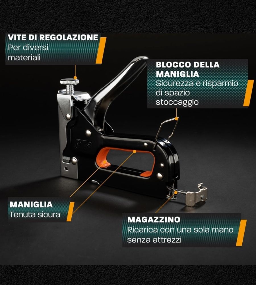 Pinzatrice Cucitrice Sparachiodi Industriale Manuale Tappezzeria Legno Gomma