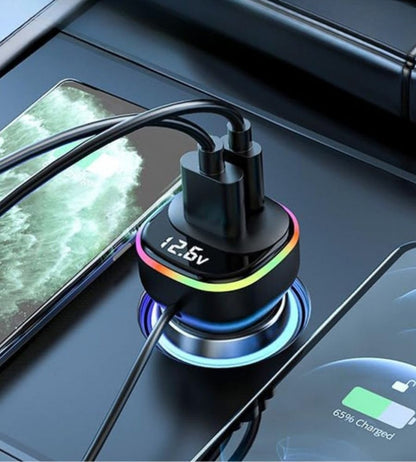 Adattatore Auto Musica Bluetooth Radio Accendisigari BT 5.0 Trasmettitore 5 USB
