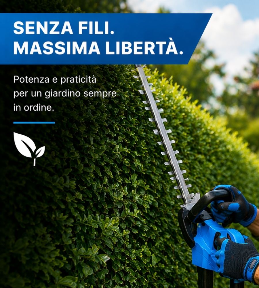 Tagliasiepi Elettrico Lama 55 cm 2 Batterie 88V 2000 mAh Senza Fili Arbusti