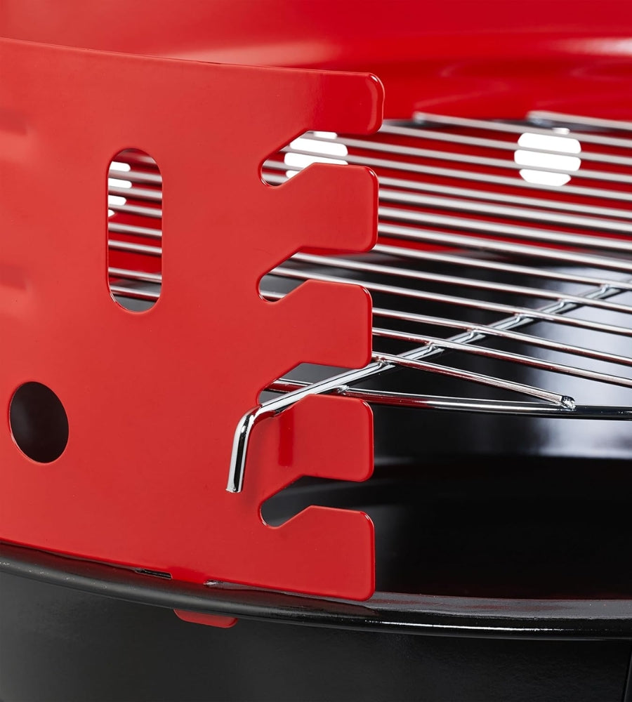 Barbecue a Carbone Tondo Doppia Griglia Paravento e Ripiano 52x 59 x 82H Cm