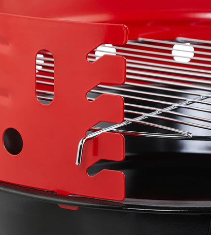 Barbecue a Carbone Tondo Doppia Griglia Paravento e Ripiano 52x 59 x 82H Cm