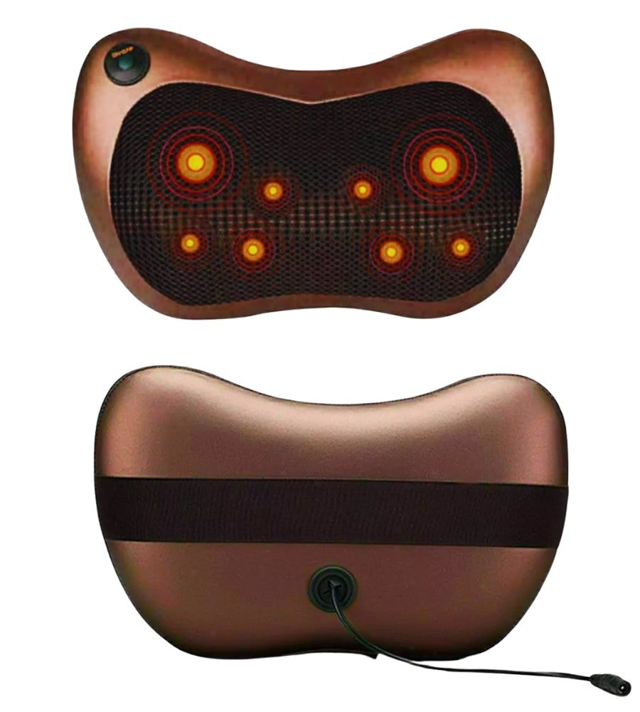 Cuscino massaggiatore Shiatsu Calore Cervicale Schiena Glutei Gambe Casa Auto