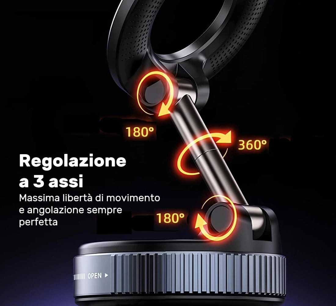 Supporto Telefono Auto Porta Cellulare Magnetico Forte Regolabile 360° Cruscotto