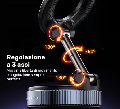 Supporto Telefono Auto Porta Cellulare Magnetico Forte Regolabile 360° Cruscotto