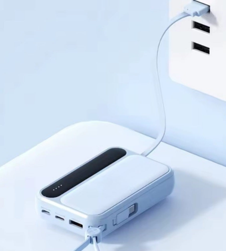 Power Bank 20000 mAh Caricabatterie Portatile Alta Velocità 4 Cavi USB Fast