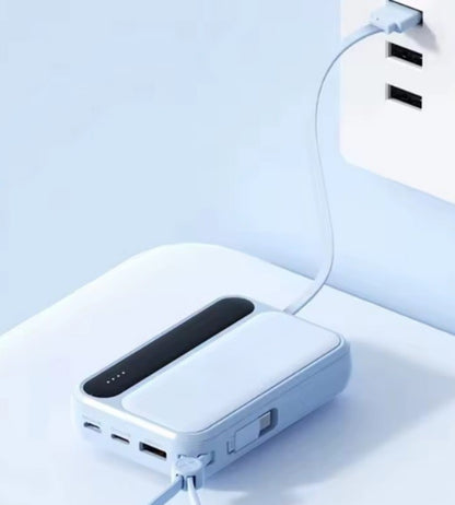 Power Bank 20000 mAh Caricabatterie Portatile Alta Velocità 4 Cavi USB Fast