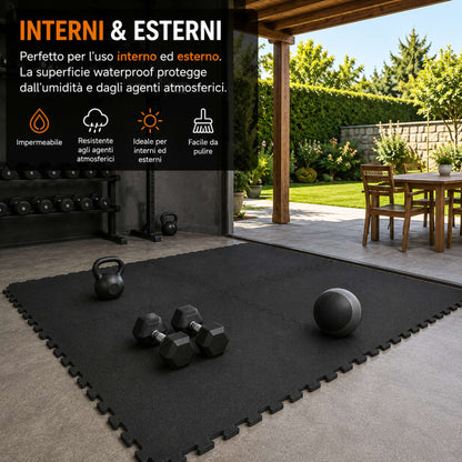 Tappeto Puzzle Tappetino Palestra Puzzle EVA 4 Pz 60x60x1cm Antitrauma Fitness