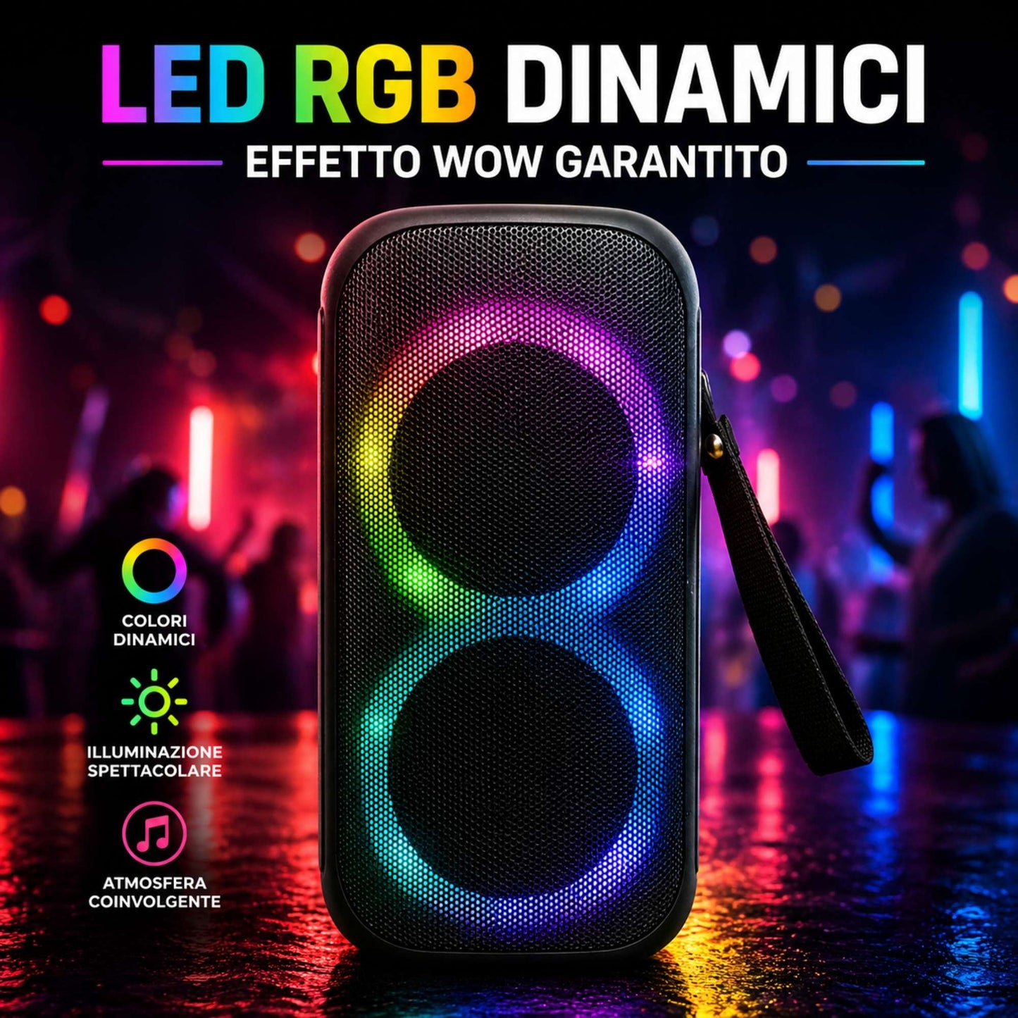 Speaker Cassa Bluetooth Altoparlante Waterproof WiFi USB Portatile Cubo