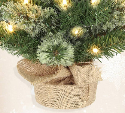 Albero di Natale Illuminato Piede in yuta 60 cm Ø 35 cm 20 LED a Batteria