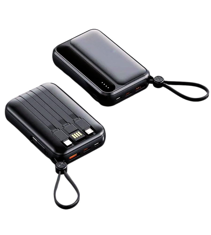 Power Bank 20000 mAh Caricabatterie Portatile Alta Velocità 4 Cavi USB Fast