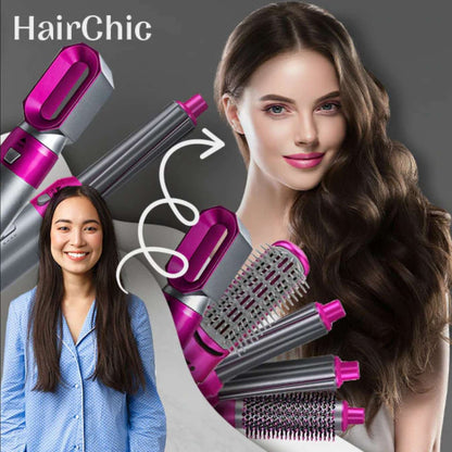 Piastra Lisciante Capelli Phon Asciugacapelli Arriccia Stira Hair 5 Accessori