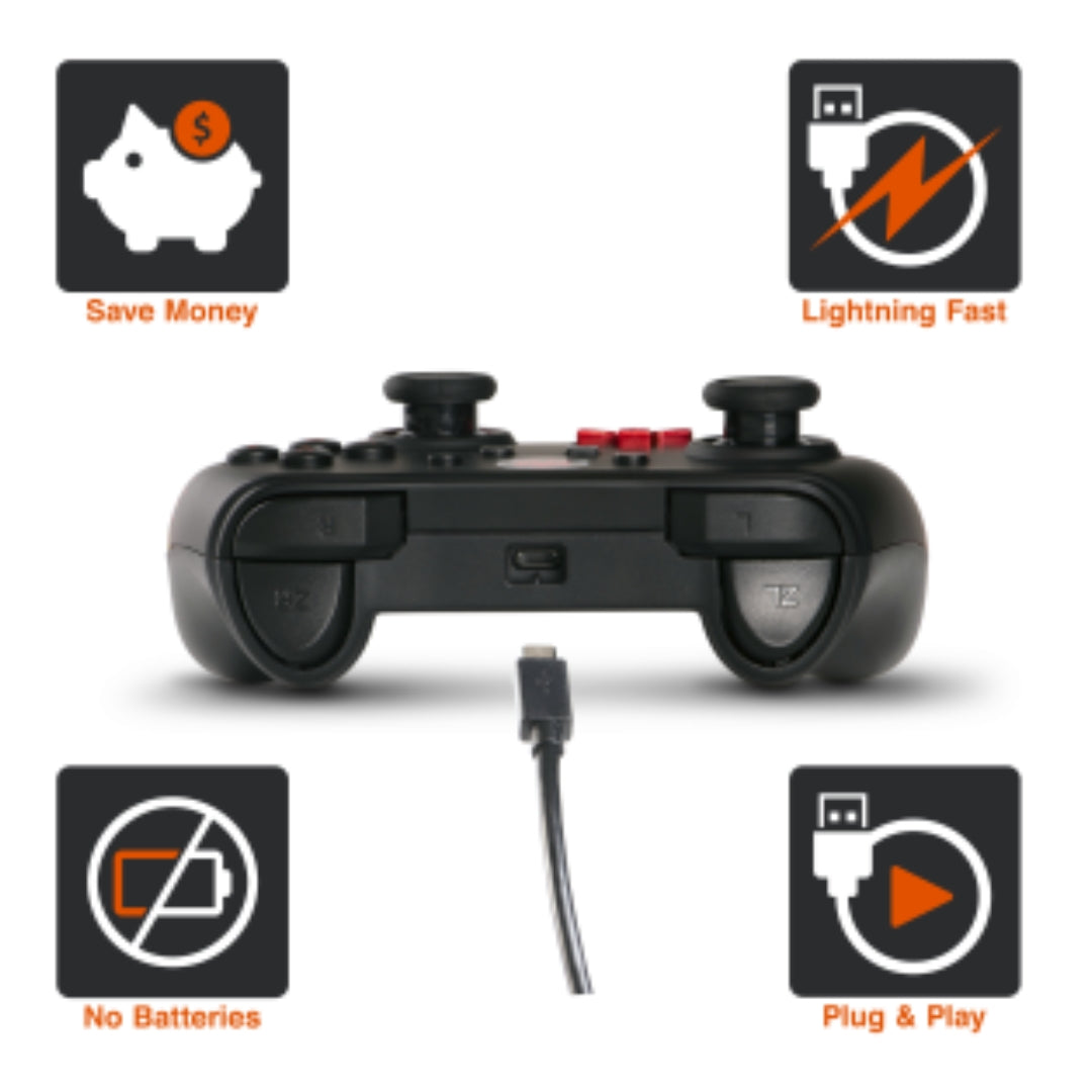 Controller Joypad Cablato Analogico Super Mario per Nintendo Switch Cavo 3 Mt
