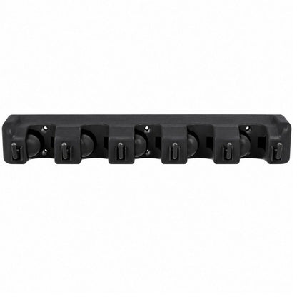 Portascope da Parete 5 Posti 6 Ganci Pieghevoli Portautensili Nero 40,5 cm