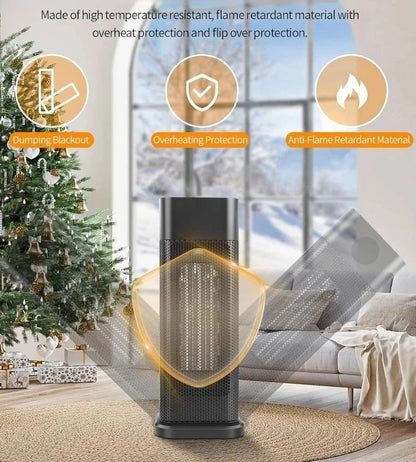 Stufa Elettrica 2000W PTC Termoventilatore con 3 Modalità Oscillante Timer