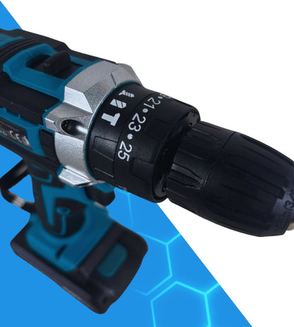 Trapano Avvitatore Percussione Doppia Batteria a Litio 21V Valigetta Accessori