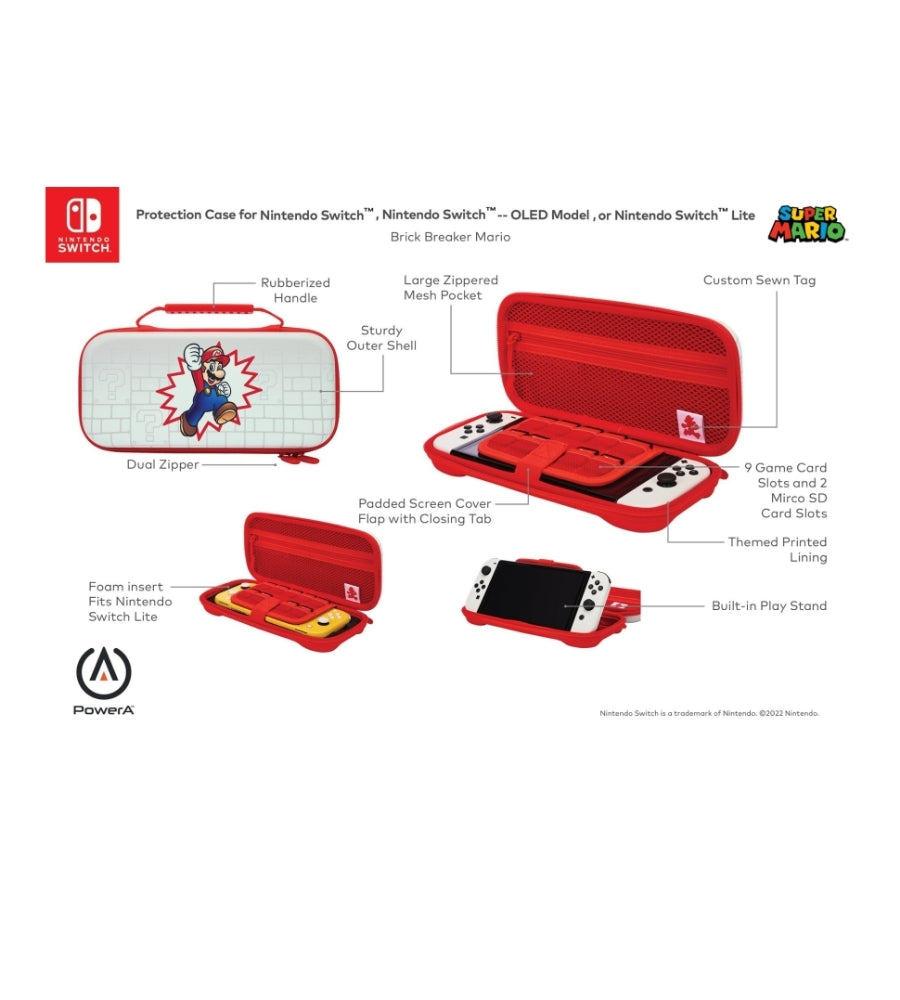 Custodia Protezione PowerA Nintendo Switch OLED / Lite Brick Breaker Super Mario