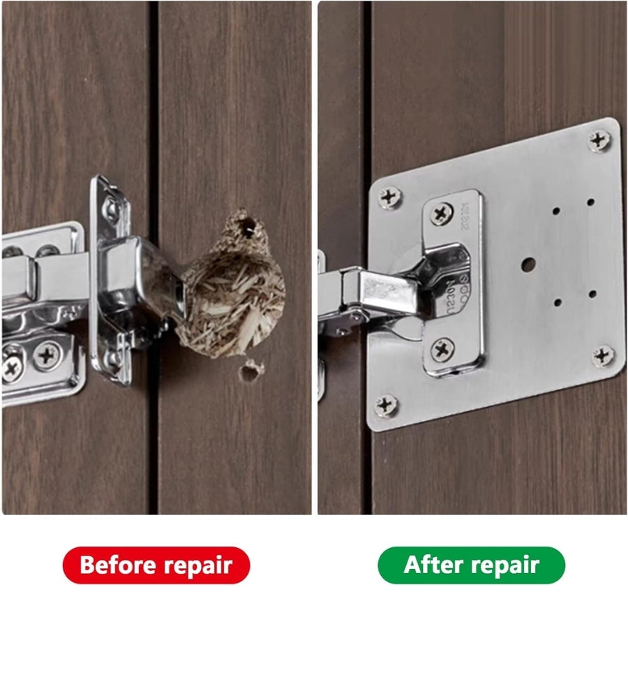 Piastra Di Riparazione per Cerniere Porte Pensili in Acciaio Inossidabile 4 pz