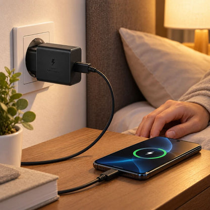 Caricatore Rapido USB C PD 45W con Cavo USB C USB C 5A Alimentatore Nero