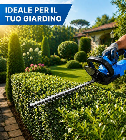 Tagliasiepi Elettrico Lama 55 cm 2 Batterie 88V 2000 mAh Senza Fili Arbusti
