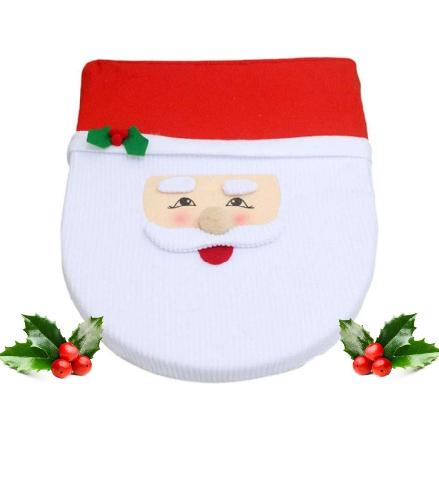 Copri Water Natalizio Set 3 pz da Bagno Babbo Natale Copriwater Tappeto Rotolo