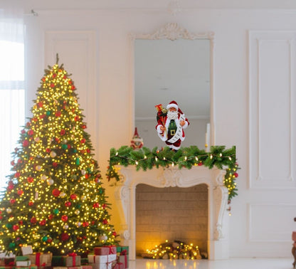 Babbo Natale 26 Cm Statua con Sacco di Regali Realistico Decorazione Natalizia