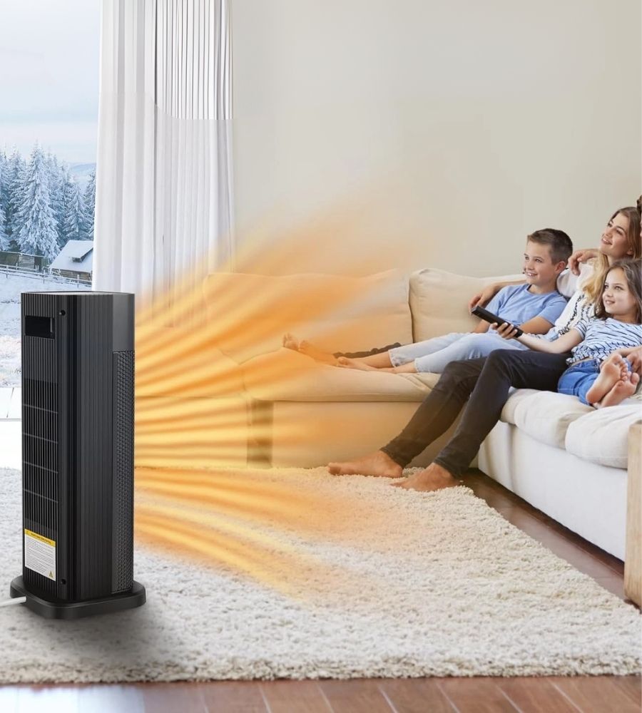 Stufa Elettrica 2000W PTC Termoventilatore con 3 Modalità Oscillante Timer