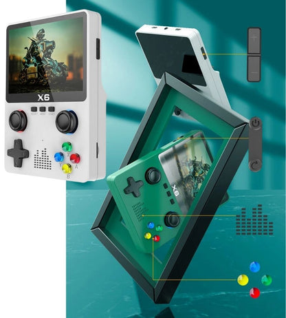 Console Portatile X6 Retro Game con 1000 Giochi Memoria Espandibile Display 3,5"