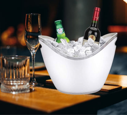 Fair Shop Cestello per Ghiaccio Secchiello Ovale Seau a Glace Plastica 20 x 27 cm (Bianco)