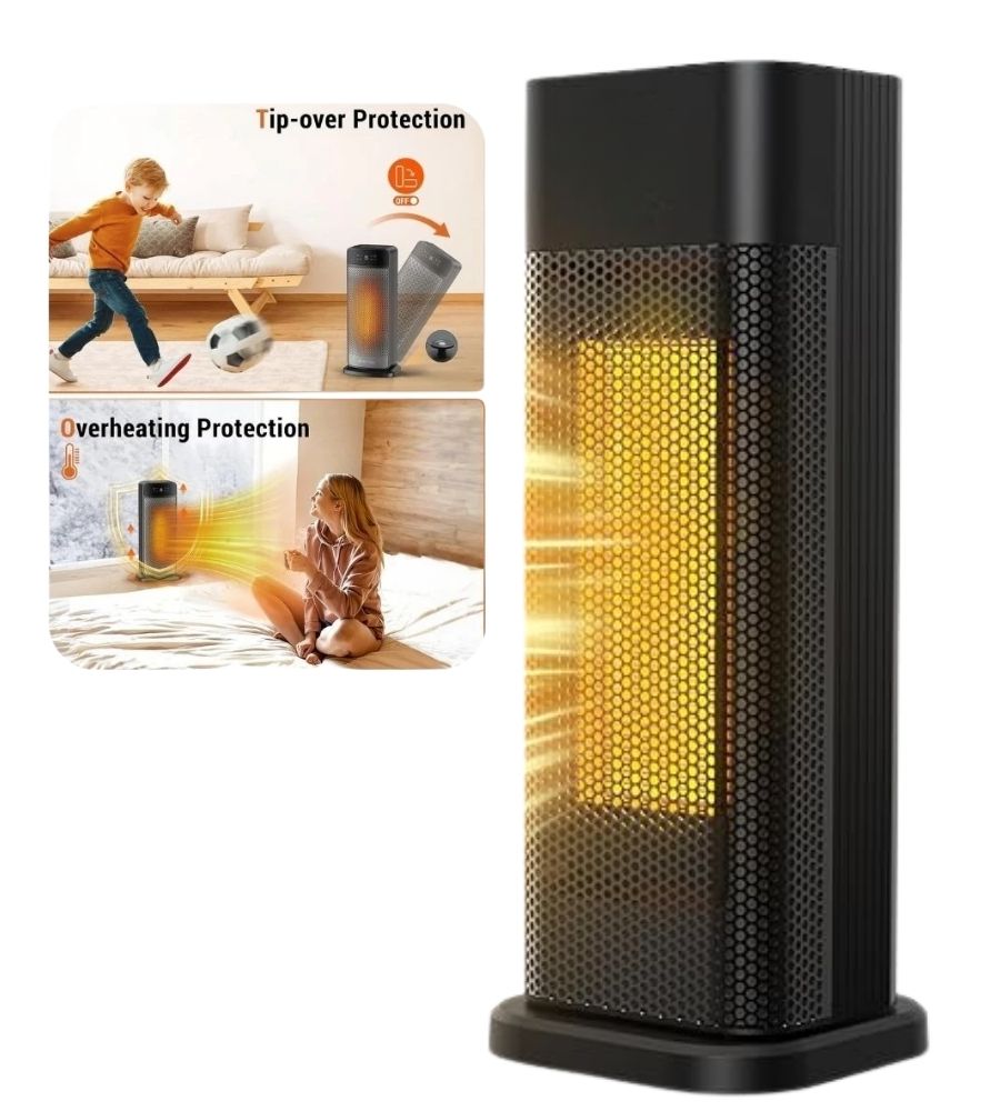 Stufa Elettrica 2000W PTC Termoventilatore con 3 Modalità Oscillante Timer